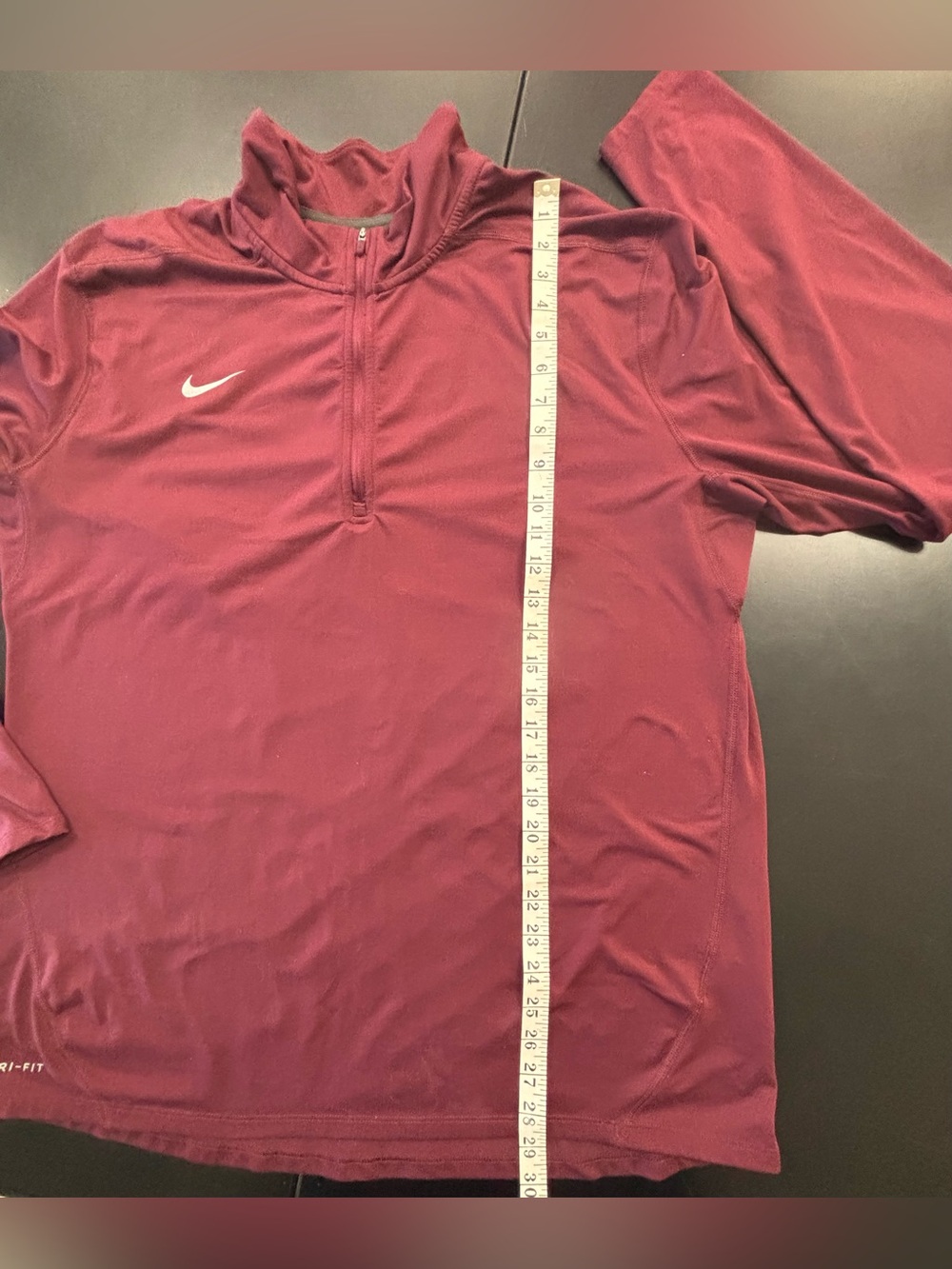 Nike Men's Maroon Quarter-Zip Performance Pullover - Picture 5 of 6